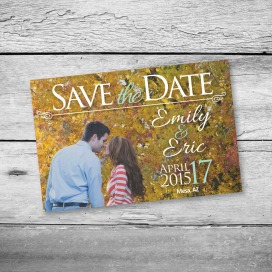 Save the Date 4x6 Landscape Fall Tree BG